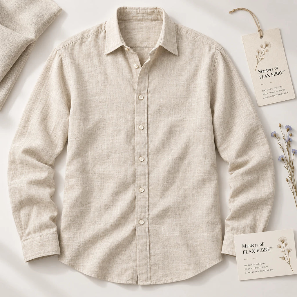 Briaralyte 100% European Linen Men's Classic Solid Color Shirt