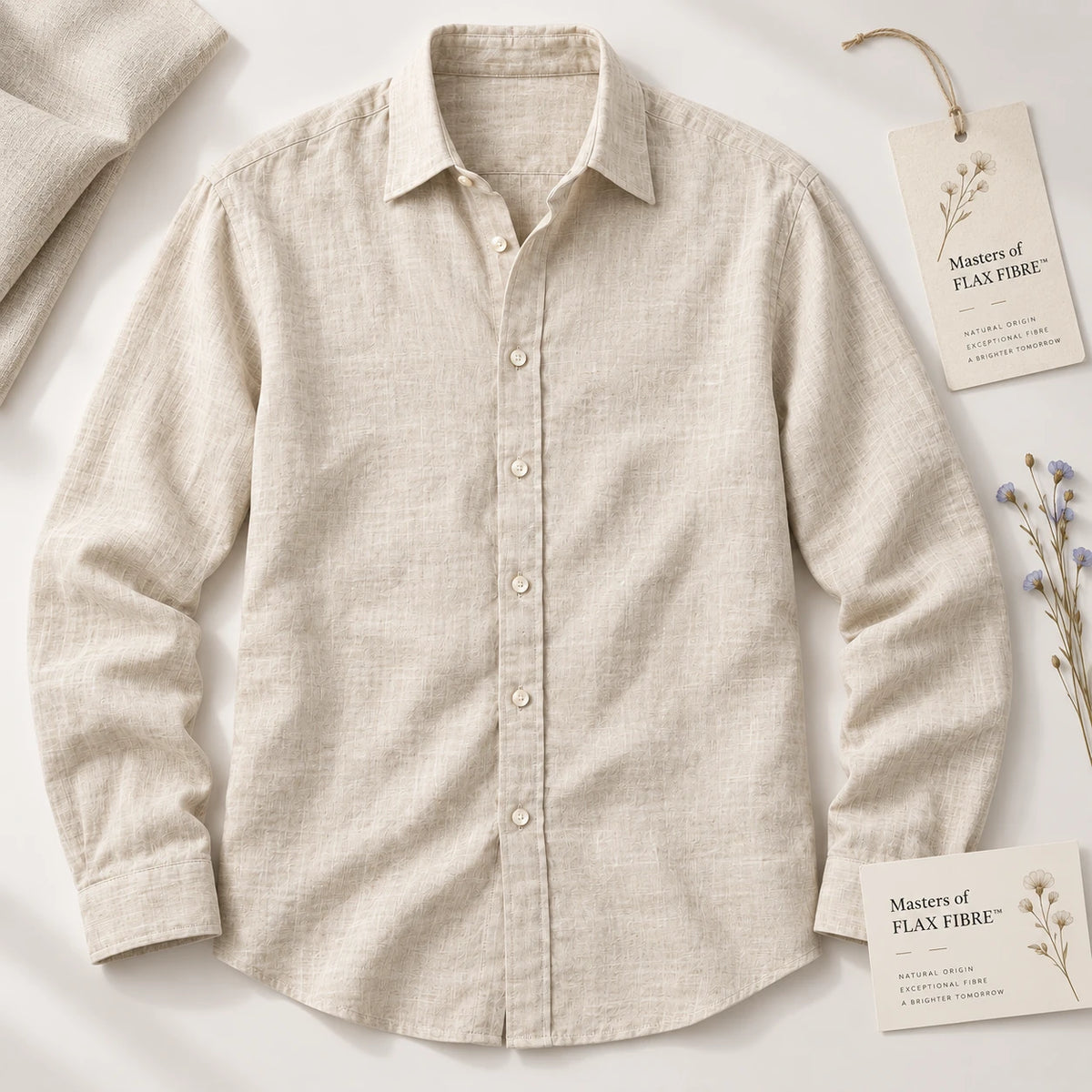 Briaralyte 100% European Linen Men's Classic Solid Color Shirt