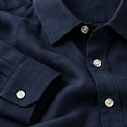 100% European Linen Men's Blue Shirt