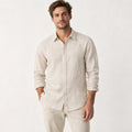 Briaralyte 100% European Linen Men's Classic Solid Color Shirt