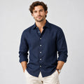 100% European Linen Men's Blue Shirt