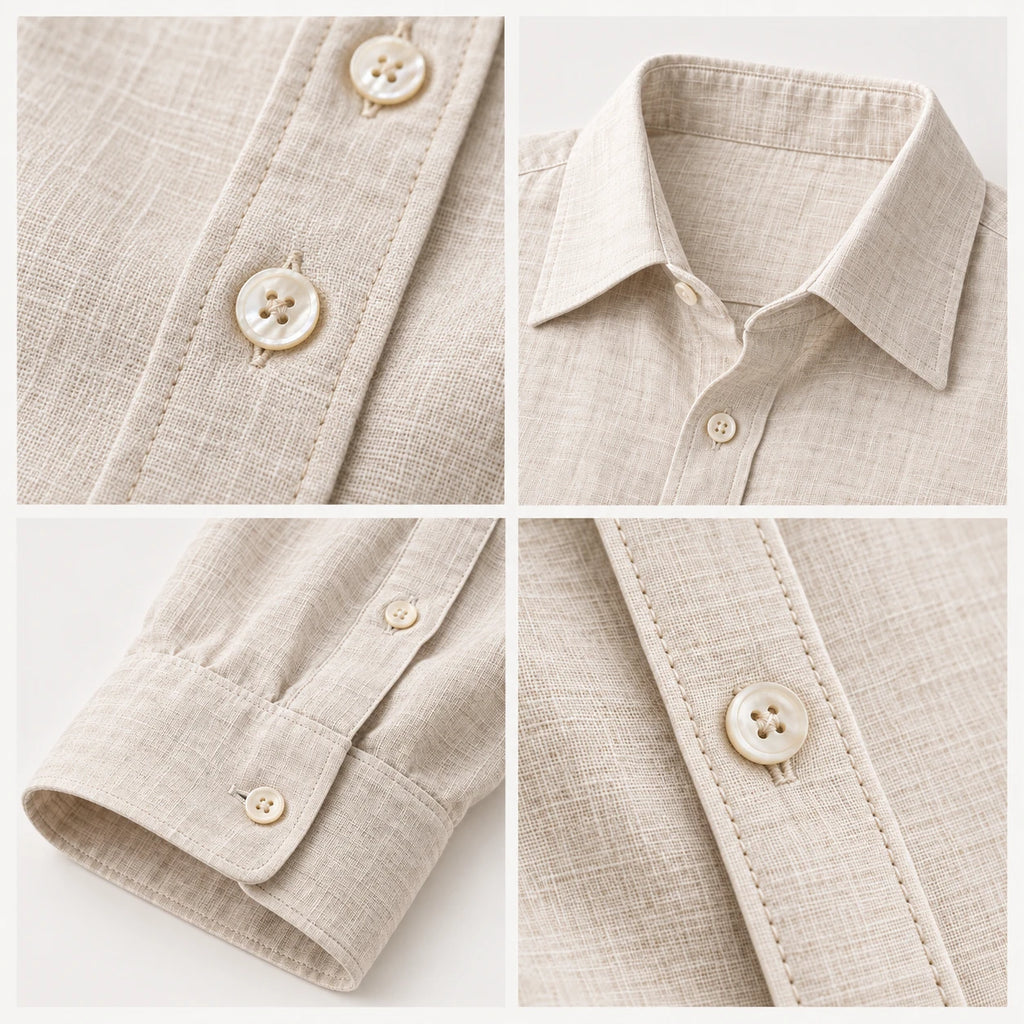 Briaralyte 100% European Linen Men's Classic Solid Color Shirt