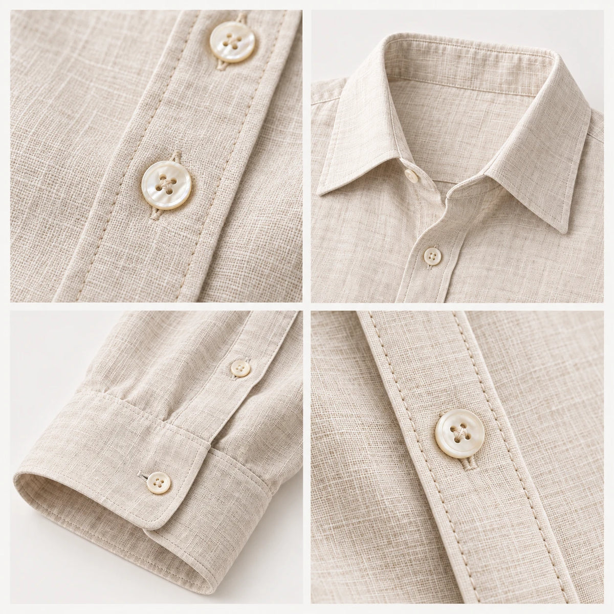 Briaralyte 100% European Linen Men's Classic Solid Color Shirt